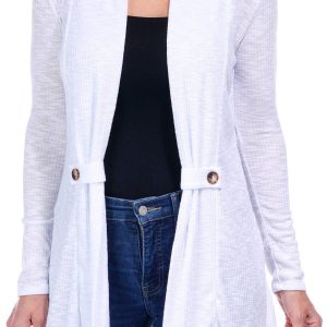 Cure Apparel Womens Long Sleeve Hacci Knit Cardigan