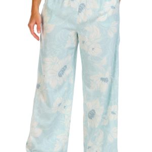 Ellen Tracy Women's Floral Print Linen Pull On Pants