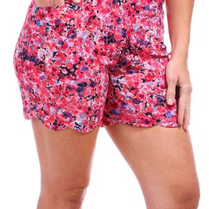 Fit Sight Womens Spray Dot Scalloped Bermuda Shorts