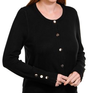 T. Tahari Womens Long Sleeve Buttoned Cardigan