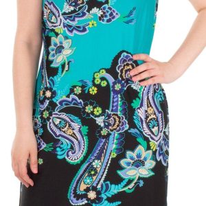NY Collection Womens Cap Sleeve Printed Shift Dress