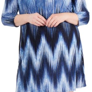 NY Collection Plus Striped Keyhome Shift Dress
