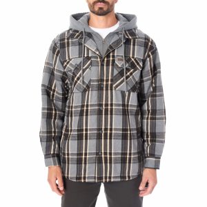 Smith's Workwear Mens Sherpa-Lined Hooded Shirt-Jacket