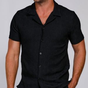 Modern Culture Men Textured Golden Hour Button Down Top