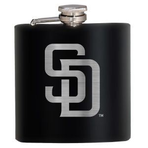 MLB San Diego Padres 6 Oz. Stealth Laser Etched Hip Flask