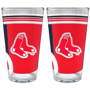 MLB Boston Red Sox 16oz Graphic Pint Glass 2pc Set