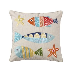 St. Anton Multi Color Fish Coastal Decorative Pillow