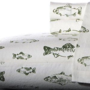 Eddie Bauer School of Fish Flannel Queen Sheet Set