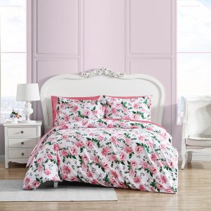 Betsey Johnson Blooming Roses Reversible Duvet Cover Set