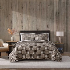 Eddie Bauer Gingham Patchwork Quilt & Sham Set