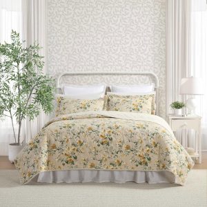 Laura Ashley Roses Reversible Quilt Set