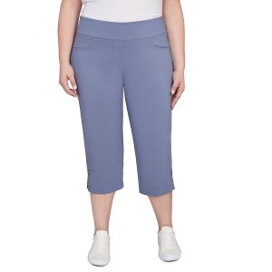 Hearts of Palm Plus Solid Tech Stretch Pull On Capris