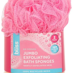 Bliss 2 Pk Jumbo Exfoliating Bath Sponges