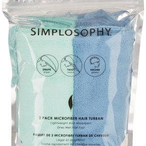 Simplosophy 2-Pc. Microfiber Hair Turban Set