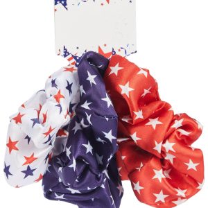 3 Pk Americana Star Print Scrunchies