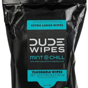 Dude Wipes Mint Chill Wipes - 18 Count