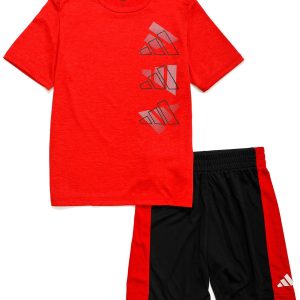 Adidas Big Boys 2 Pc Active Shorts Set
