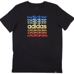 Adidas Big Boys Rainbow Logo Graphic T-Shirt