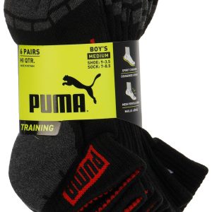 Puma Boys 6 Pk High Quarter Crew Training Socks