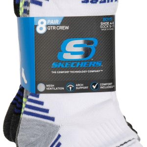 Skechers Boys 8 Pk Quarter Crew Socks