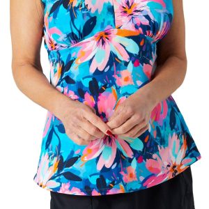 In Gear Womens V-Neck Floral Tankini Top