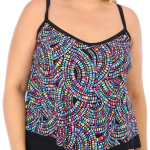 Maxine of Hollywood Plus Colorburst Flutter Tankini