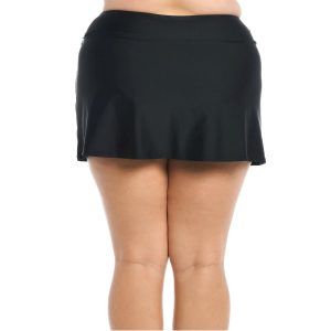 Maxine Of Hollywood Plus Solid Wide Band Swim Skort