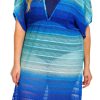 In Gear Plus Ombre Woven Mesh Kimono Tunic Coverup