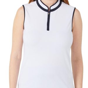 Swing Control Womens Active Zip Up Polo Tank Top