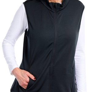 Coral Bay Golf Womens Solid Knit Zippered Vest