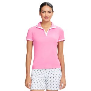 IZOD Womens Cydney Short Sleeve Johnny Collar Polo