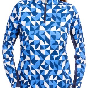 Kastel Womens Active Long Sleeve Print 1/4 Zip Top