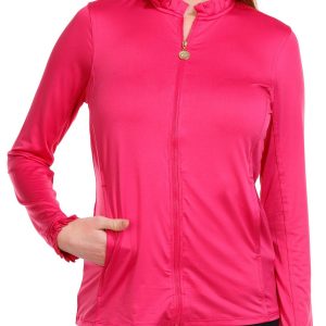 Stella Parker Womens Golf Solid Zip Up Jacket