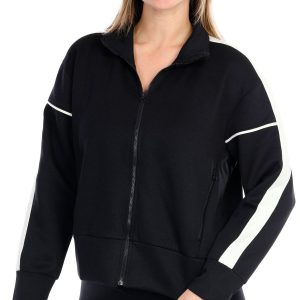 Apana Womens Active Solid Zip Up Scuba Jacket