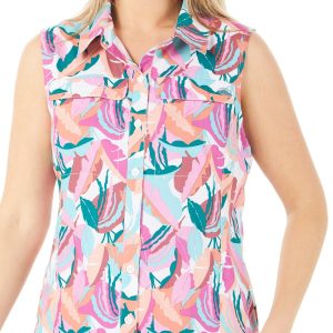 Reel Legends Womens Tropical Mariner Sleeveless Top