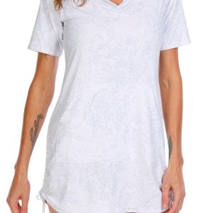 Free Country Womens Active Print Short Sleeve Hooded Dress