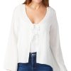 Bunulu Womens Long Sleeve Tie Front Cardigan