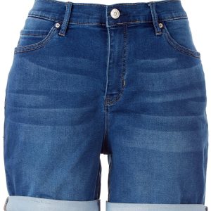 Nicole Miller Womens SoHo High Rise Roll  Shorts