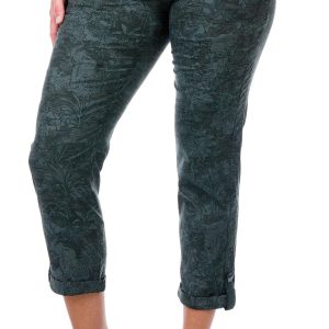 Democracy Womens 25 in Roll Tab Hem Print Capris