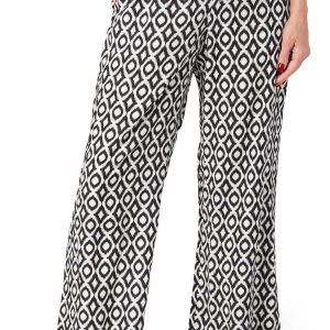 Bunulu Womens Print Wide Leg Pull On Pants
