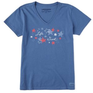 Life Is Good Womens Americana Stars Graphic Tee