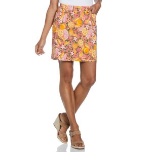 Rafaella Womens Fruit Print Welt Pocket Skort