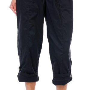 Coral Bay Womens 21 In Solid Rolled Poplin Capris