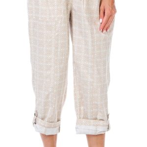 Coral Bay Womens 21 In Rolled Poplin Capris