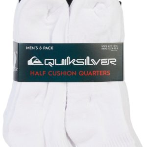 Quicksilver Mens  8 Pair Quarter Cut Socks