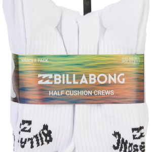 Billabong Mens 8-Pr. Half Cushioned Crews Socks