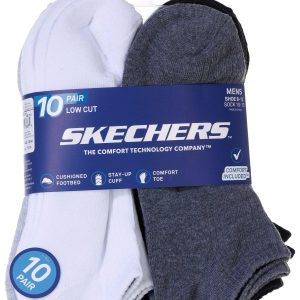 Skechers Mens 10-Pr. 1/2 Terry Low-Cut Socks