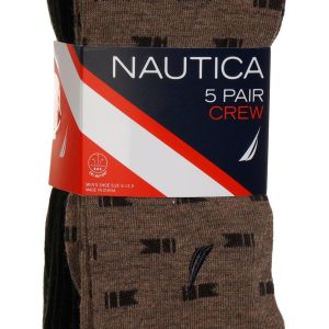 Nautica Mens 5-Pr. Sail Dress Heritage Crew Socks