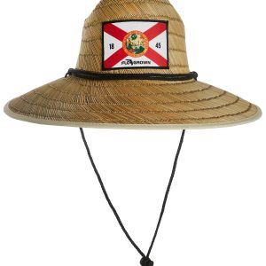 FloGrown Mens Florida Logo Seal Map Print Straw Hat