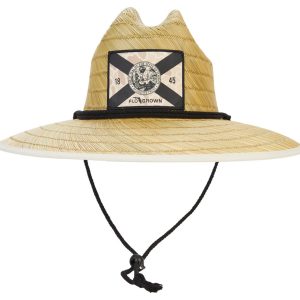 FLOGROWN Mens Florida Flag Camo Wide Brim Straw Hat